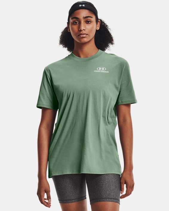 Women's UA Graphic Oversized Short Sleeve, Green, pdpMainDesktop image number 0